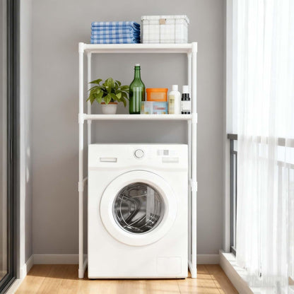 Over Washer Dryer Shelves - Heavy Duty Metal Storage, Freestanding Shelving for Laundry Room Bathroom Organizer(White)