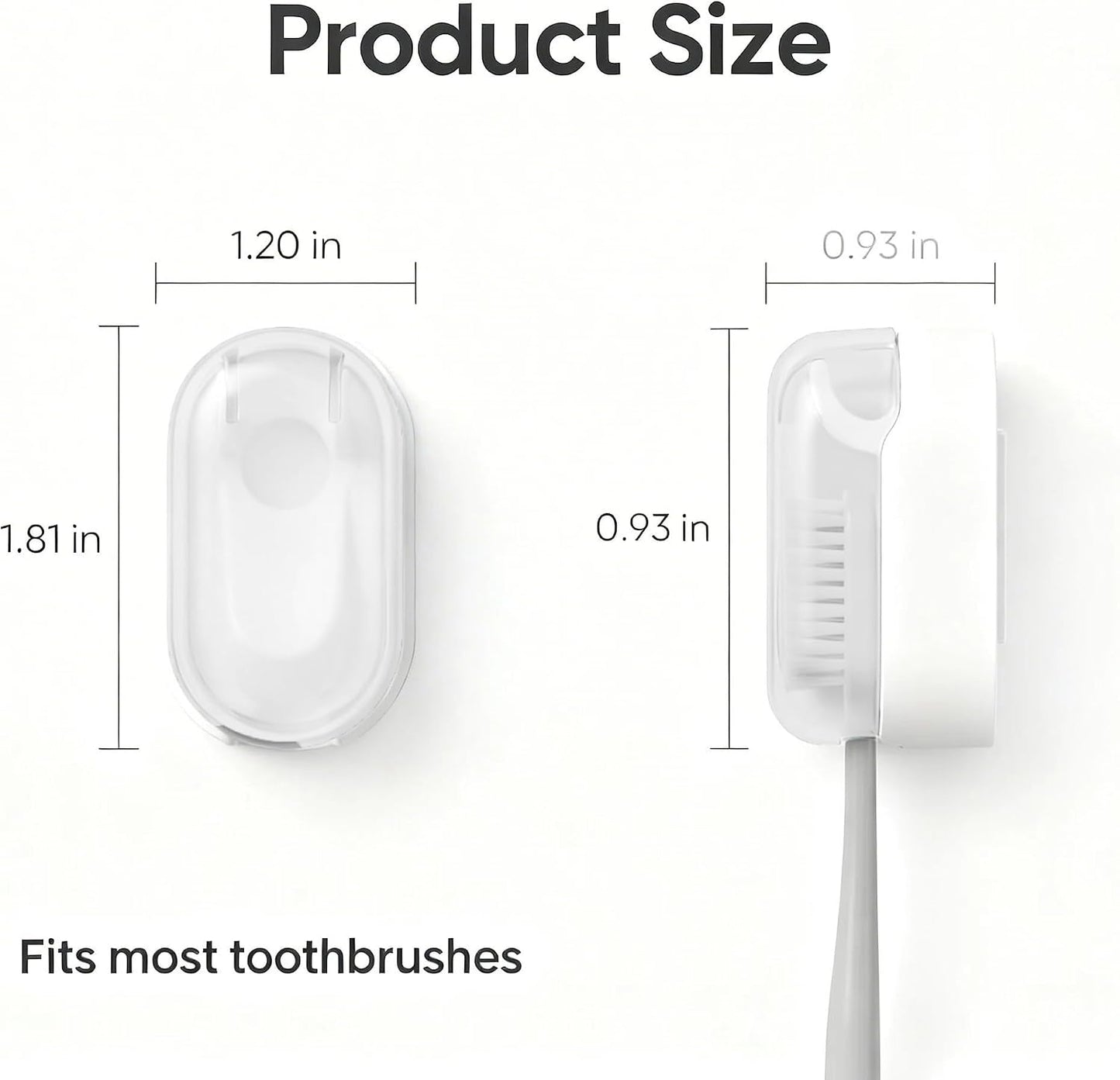 3 PCS Wall Mounted Toothbrush Holders for Bathrooms with Cover, Dustproof Strong Adhesive Toothbrush Holder, No-Drill Space-Saving Shower Toothbrush Organizer Set for Family & Travel (White)