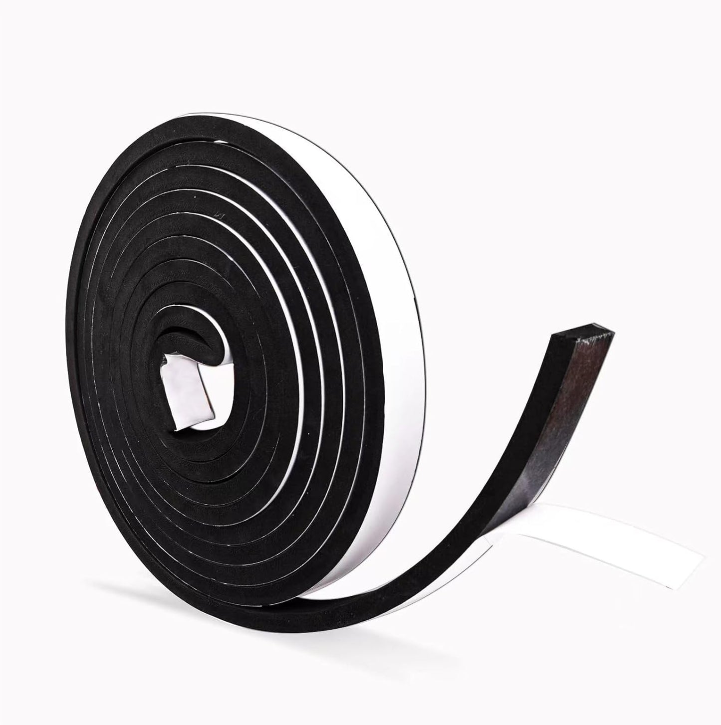 Black Foam Insulation Tape with Self-Adhesive Backing,Closed Cell Foam Weatherstripping 1/2 inch Wide x 3/8 inch Thick,Soundproofing Door Weather Seal Strip for Door and AC Window Seal,High Denisty