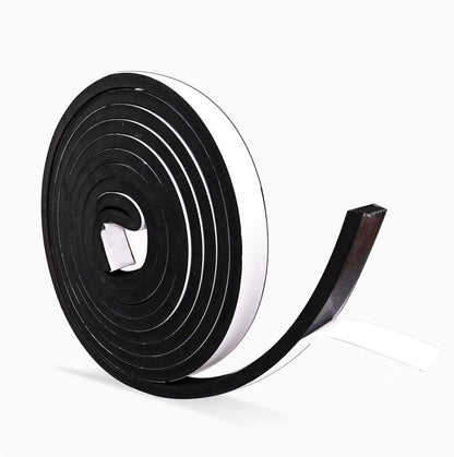 Black Foam Insulation Tape with Self-Adhesive Backing,Closed Cell Foam Weatherstripping 1/2 inch Wide x 3/8 inch Thick,Soundproofing Door Weather Seal Strip for Door and AC Window Seal,High Denisty