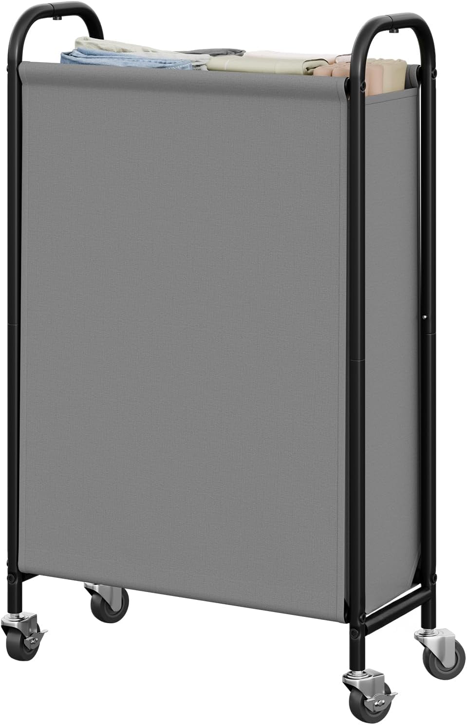 GRANNY SAYS 2 Section 130L Laundry Sorter, Large Laundry Hamper Basket with Wheels and Handles, Durable and Sturdy Rolling Cart for Laundry Room, Hotel, Bedroom, Beige