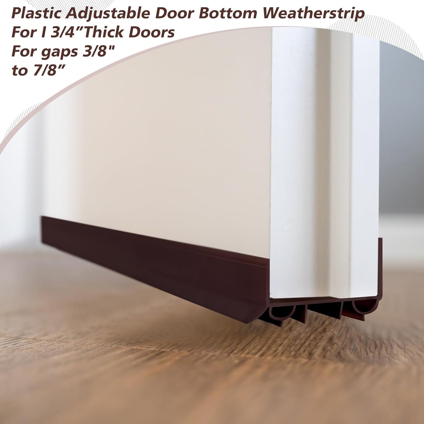 Lineshading 2 Sets Door Sweep Plastic PVC 1 3/4" x 36" Slide on Bottom Exterior Door Seal Strip for Weather Stripping Draft Stopper (Black)