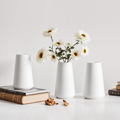 Modern Small Flower Vases 8 Pack - Ceramic, White