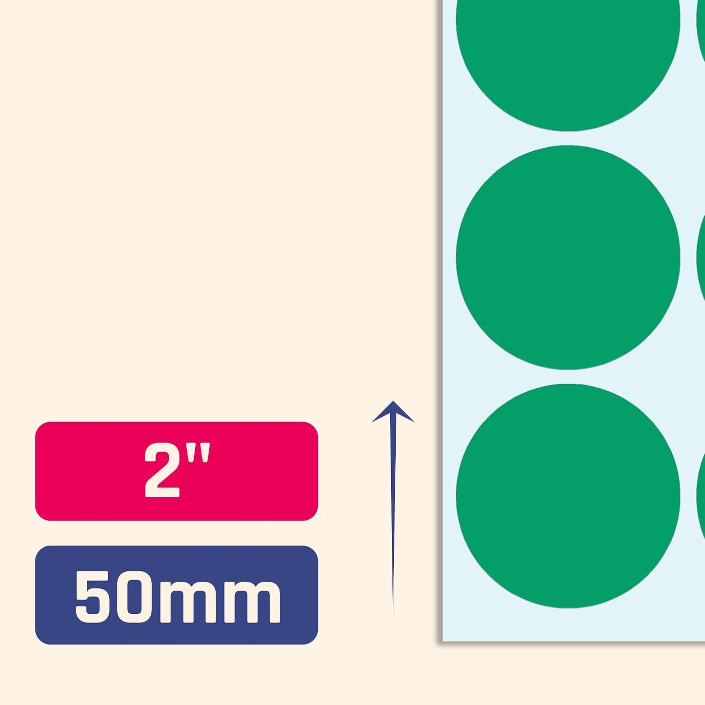 2" Round Large Colored Moving Stickers Labels - 10 Colors, Pack of 240