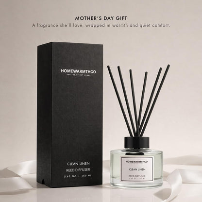 Clean Linen Reed Diffuser Set - Luxury Fragrance Reed Diffusers for Home. Office, Bathroom, Kitchen and Home Decor - Long-Lasting Scent with Non-Toxic Oils (5.63 oz, 160ml)