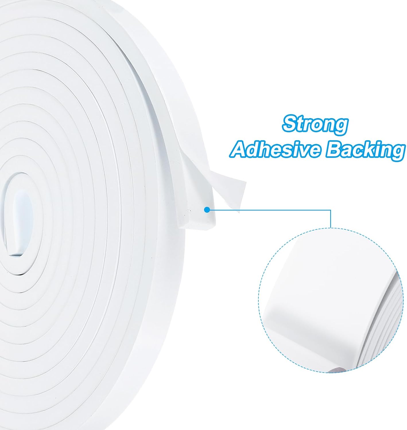PATIKIL Weather Stripping Door Seal Strip, 3/8 Inch x 1/4 Inch x 32 Ft Self Adhesive Soundproof High Density Foam Tape Insulation for Door Window Air Conditioning, White - Colors A