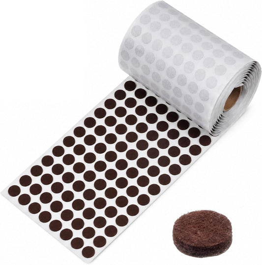 1000Pcs Small Felt Pads for Coaster Bottoms Dots 3/8" Felt Pads for Cabinet Door Bumpers Self Adhesive Felt-Furniture Pad Feet for Chair Legs Round Felt-Hardwood Floor Protectors for Kitchen, Brown