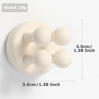 4 pcs Silicone Toothbrush Holder Multi-Function Hook Waterproof self Adhesive Single Toothbrush Hook Plug Holder for Wall for Hanging Bathroom Kitchen Living Room Office