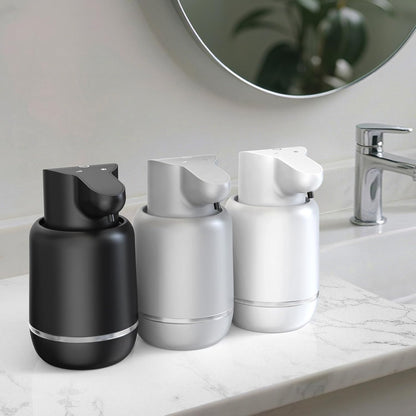 Automatic Foaming Soap Dispenser 15oz/420ml Foaming Hand Sanitizer Touchless Wall Mount with 4levels Adjustable Free Touch Electric Soap Dispenser Rechargeable with Sensor(White)