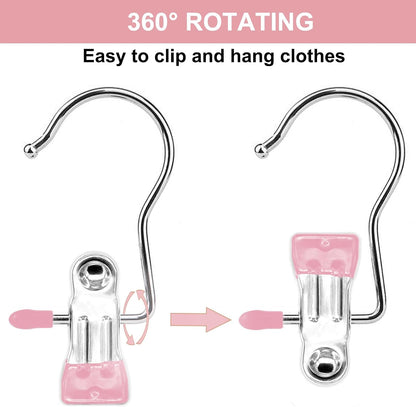 Boot Hangers Clips, 16 Pack Laundry Hooks Hanging Clips Clothes Pins Closet Hanger Organizer Clamps Socks Towel Clips Heavy Duty Clothespins Bulk Hanger Clips for Closet Travel Pants Socks Handbags
