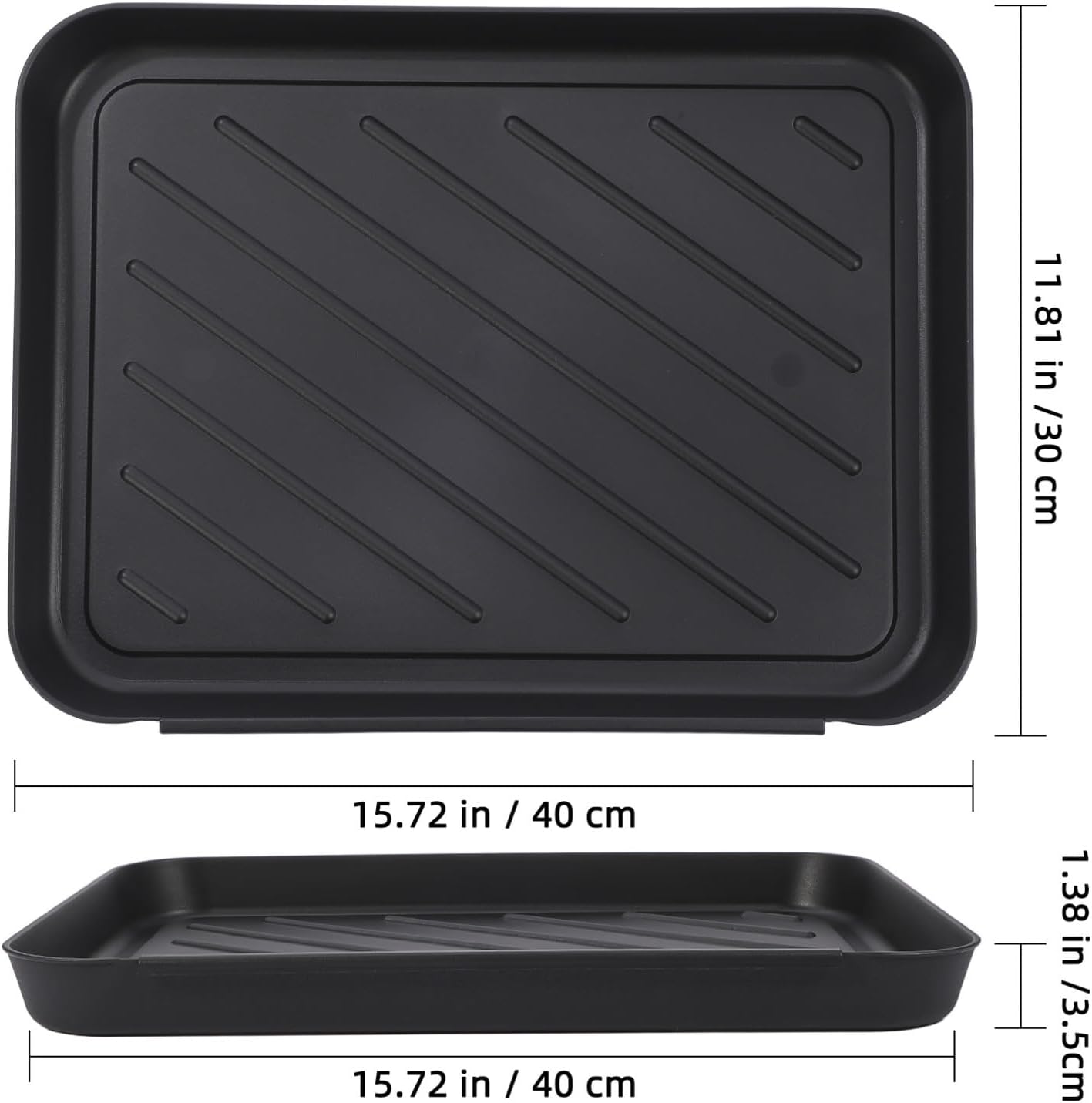 Alipis Multipurpose Shoe Tray 15.74X11.81X1.37 Inch Waterproof Plastic Boot Tray for Entryway Car Trunk Floor Protection and Pet Feeding Area