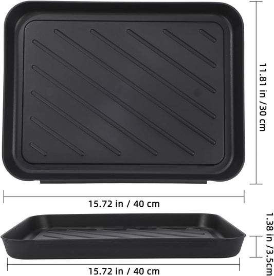 Alipis Multipurpose Shoe Tray 15.74X11.81X1.37 Inch Waterproof Plastic Boot Tray for Entryway Car Trunk Floor Protection and Pet Feeding Area