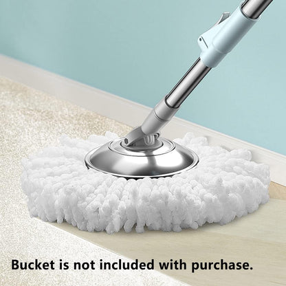 Floor Spin Mop and Bucket Set with Wringer System Extended Stainless Steel Handle 61＂for Home Floor Cleaning Use with 5 Replacement Head Refill and 1 Cleaning Brush Head