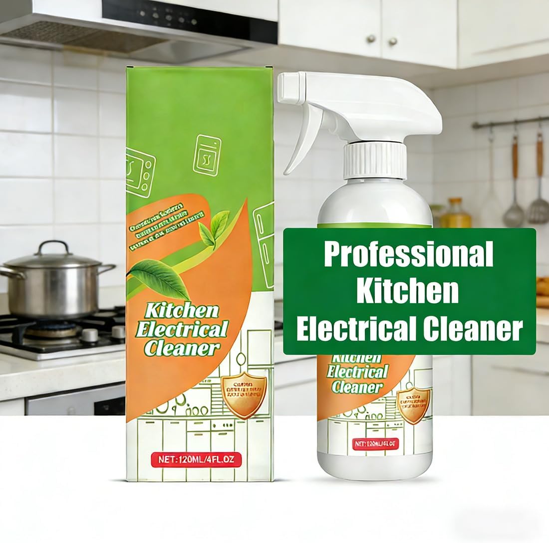 Electrolyzed Ion Kitchen Cleaner Spray (120ML) - Fast-Acting Kitchen Degreaser for Oven, Stove & Range Hood - Gentle No-Scratch Kitchen Appliance Cleaner with Odor Eliminator