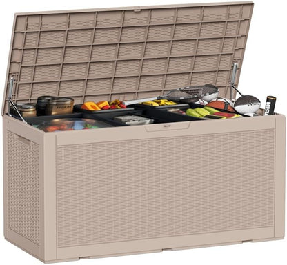 50Gal Outdoor Storage Box Anti-Theft Delivery Box Lockable Deck Box | Heavy-duty UV & weatherproof resin for secure parcel drop, patio cushion storage, garden tools & porch package organization