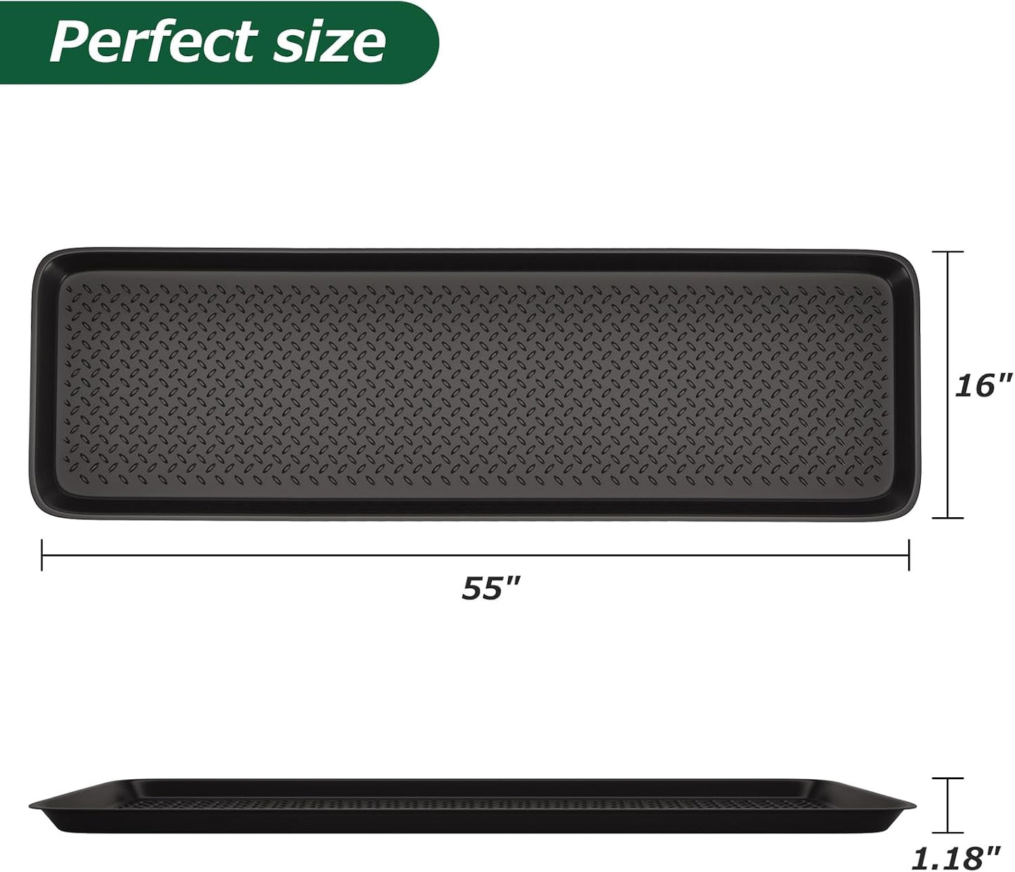 Matace 1 Pack Rubber Small Boot Tray for Entryway,Boot Mat,Shoe Tray,Shoe Mat for Indoor and Outdoor Use, 27.95"x 15.74" (Pack of 1)