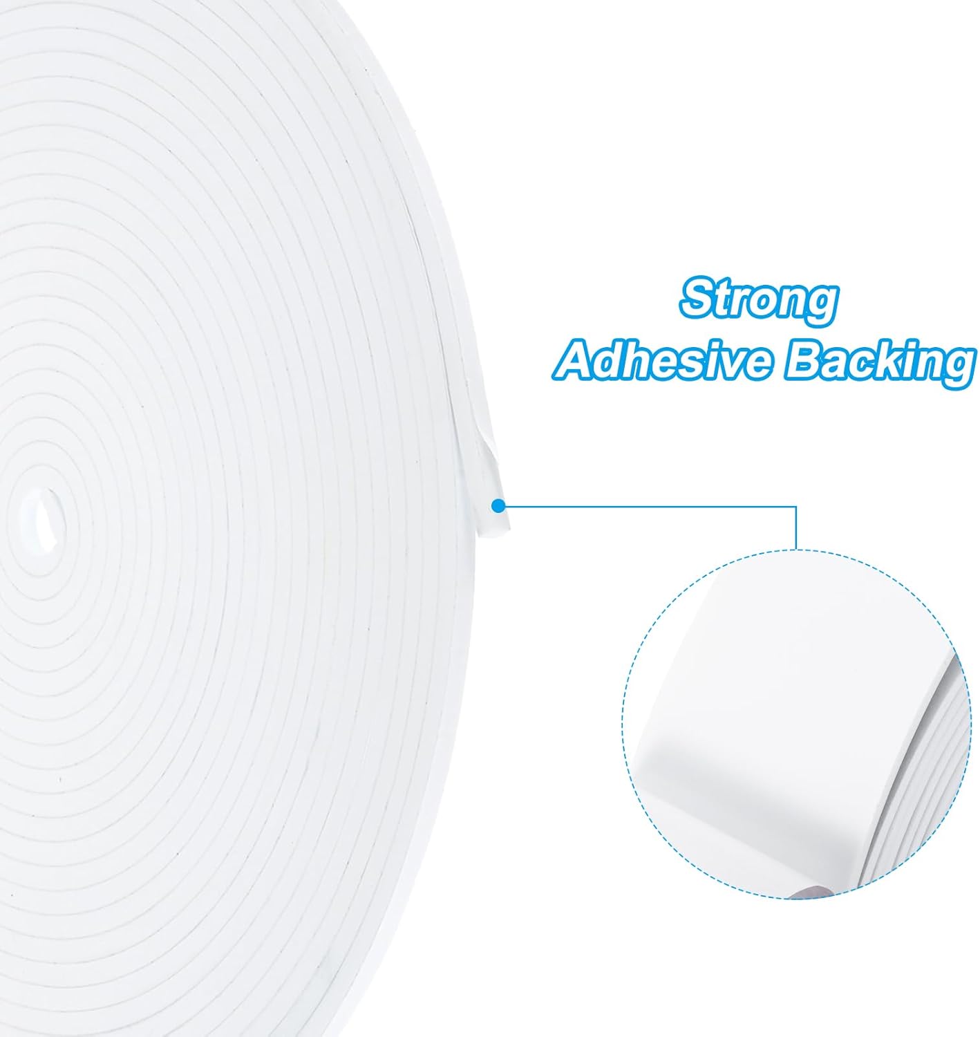 PATIKIL Weather Stripping Door Seal Strip, 3/8 Inch x 1/4 Inch x 32 Ft Self Adhesive Soundproof High Density Foam Tape Insulation for Door Window Air Conditioning, White - Colors B