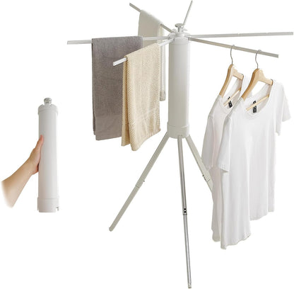 JOOM Tripod Clothes Drying Rack, Garment Rack Portable and Foldable Space Saving Laundry Drying Rack - Drying Rack Clothing Floor Folding Balcony Bedroom Household Wooden