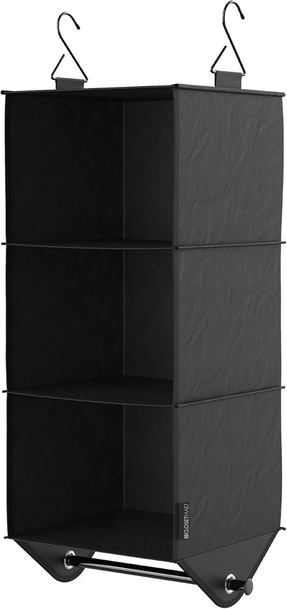 ClosetMaid 10-Shelf Fabric Hanging Shoe Storage Organizer for Closet, Charcoal Black