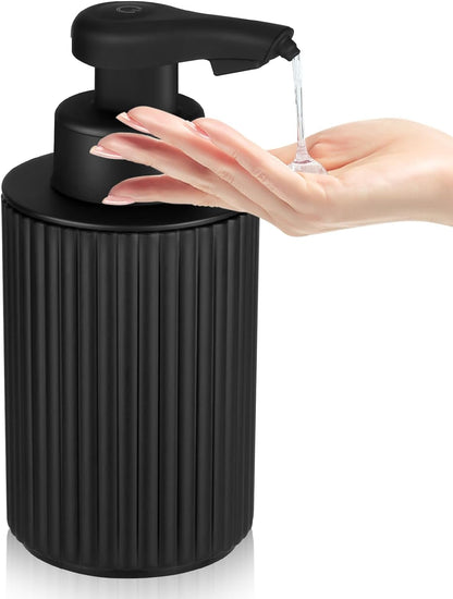 Automatic Soap Dispenser Foaming Touchless: 9oz Black Plastic - Rechargeable Electric Smart Auto Foam Soap Dispenser - Hand Dish Bathroom Kitchen