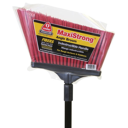 831648 O-Cedar Maxistrong Heavy Duty Angle Broom Black/Red, Large