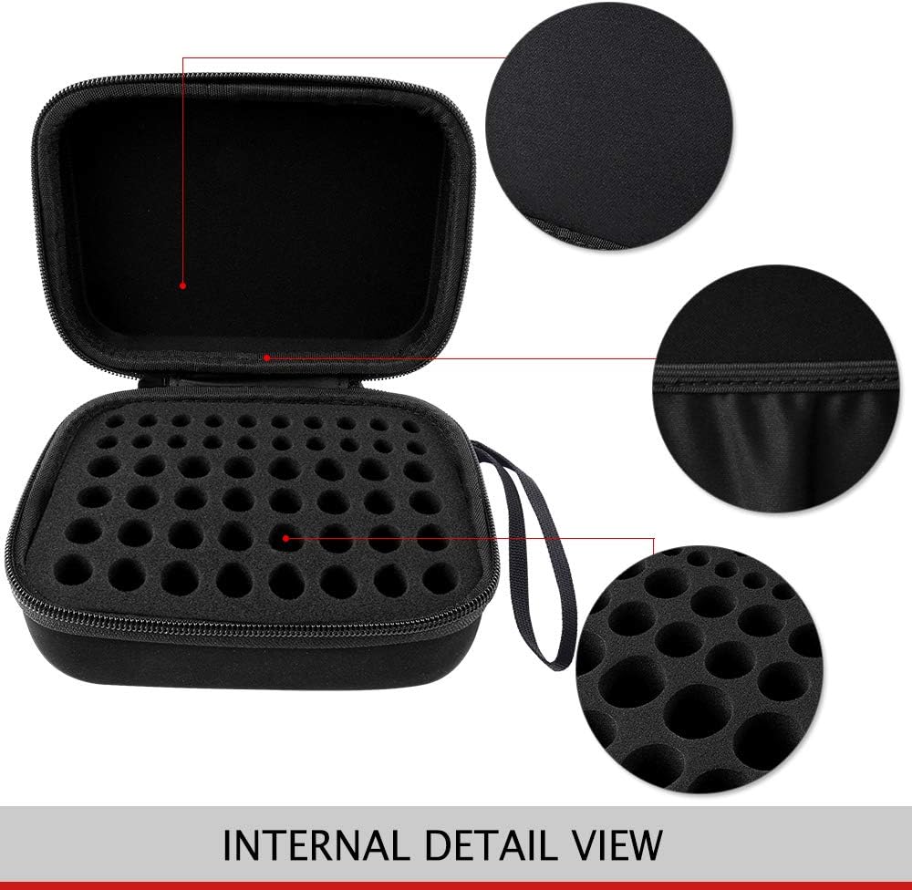 Comecase Battery Storage Case with Tester, Holds 148+ AA AAA C D 9V, Black | Hard-Shell Design, Carry Handle and Custom Foam Slots Keep Batteries Visible, Separated and Ready for Home, Garage or Office