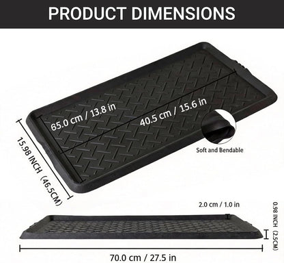 Doormats, Rubber Shoe Mat Heavy Duty Foldable Boot Mat Tray with Lip Waterproof Non Slip Boot Trays for Entryway Indoor Outdoor 27.5x15.9 inch