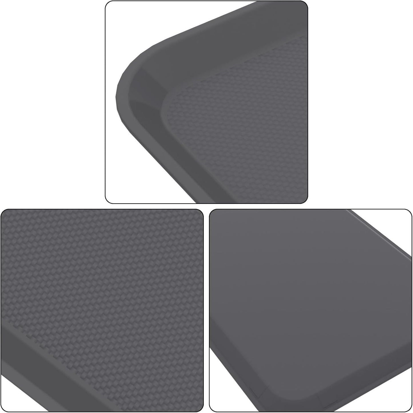 Boot Tray Indoor/Outdoor Utility Shoes Mat for Entryway, Multipurpose Pet Food Tray, Dog Cat Bowl Mat, Grey (Pack of 6)