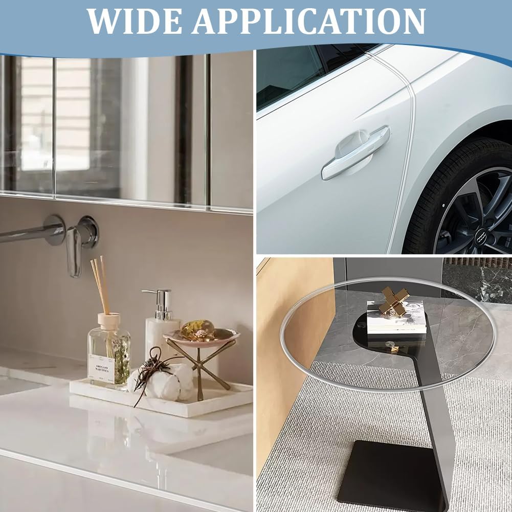 19.69ft Silicone U Channel Edge Trim Clear Door Seal Strip U Shape Silicone Weather Stripping Metal Edge Guard Protector Fit 3/32" for Sheet Metal Car Doors Hatches Table Corners
