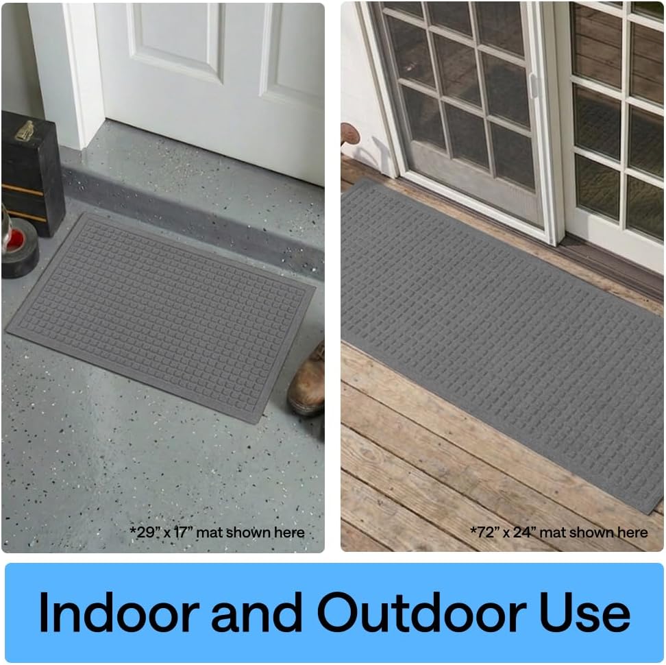 GORILLA GRIP® Ultra Absorbent Front Door Mat Outside Entrance, Traps Dirt and Moisture, HydroABSORB Indoor Outdoor Doormat Holds Up to 1.7 Cups Water, Stain and Fade Resistant Welcome Mat, 29x17 Black
