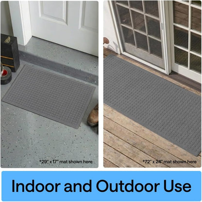 GORILLA GRIP® Ultra Absorbent Front Door Mat Outside Entrance, Traps Dirt and Moisture, HydroABSORB Indoor Outdoor Doormat Holds Up to 1.7 Cups Water, Stain and Fade Resistant Welcome Mat, 29x17 Black