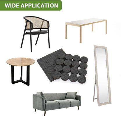 Non Slip Furniture Pads 36 PCS 1'' Square - Anti Slip Furniture Pads - Self Adhesive Rubber Feet Furniture Feet - Chair Leg Floor Protectors - Keep Furniture in Place