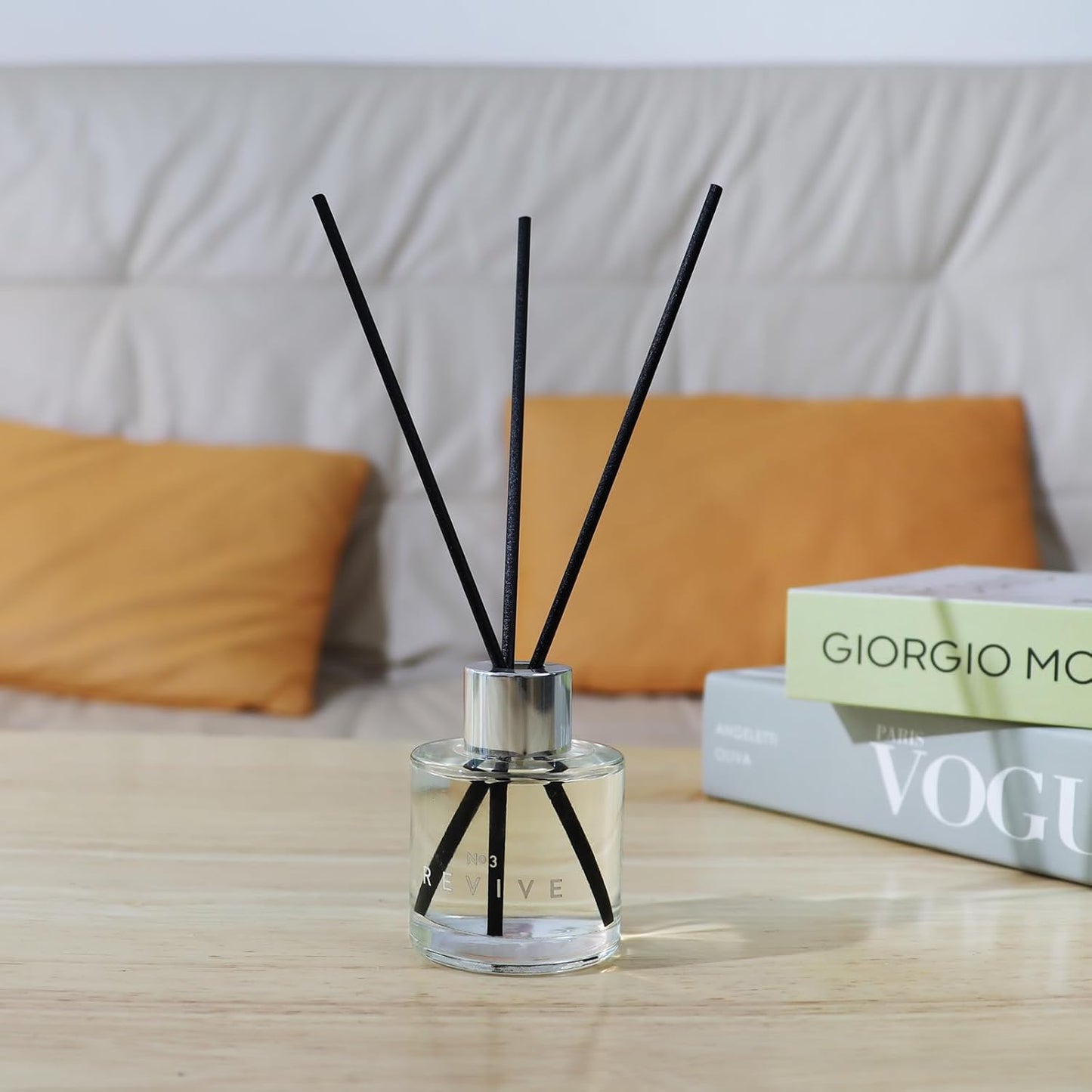 3 Pack Fragrance Reed Diffuser, 50ML Lavender Jasmine Lemongrass Aromatherapy Diffuser Set with 12 Black Fiber Sticks,Air Freshener for Bedroom Bathroom Office, 8.2X 6.6X 2.1 inch