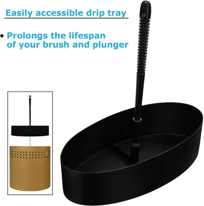 Blue Donuts Toilet Brush and Plunger Set with Holder, Modern Chrome Bathroom Accessories Toilet Plunger and Toilet Bowl Brush Combo