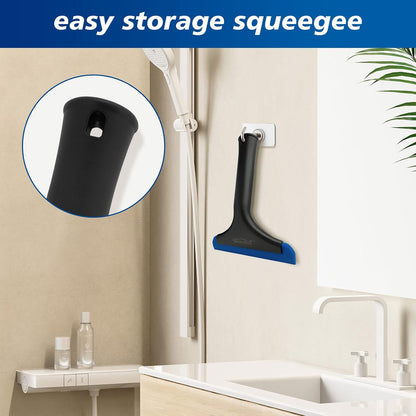 NEWISHTOOL Bathroom Shower Squeegee 5.9 Inch Soft Silicone Blade Squeegee for Shower Glass Door Mirrors Car Windshield, Kitchen Squeegee Countertops Cleaning and Water Removal Scraper w/Hanging Hole
