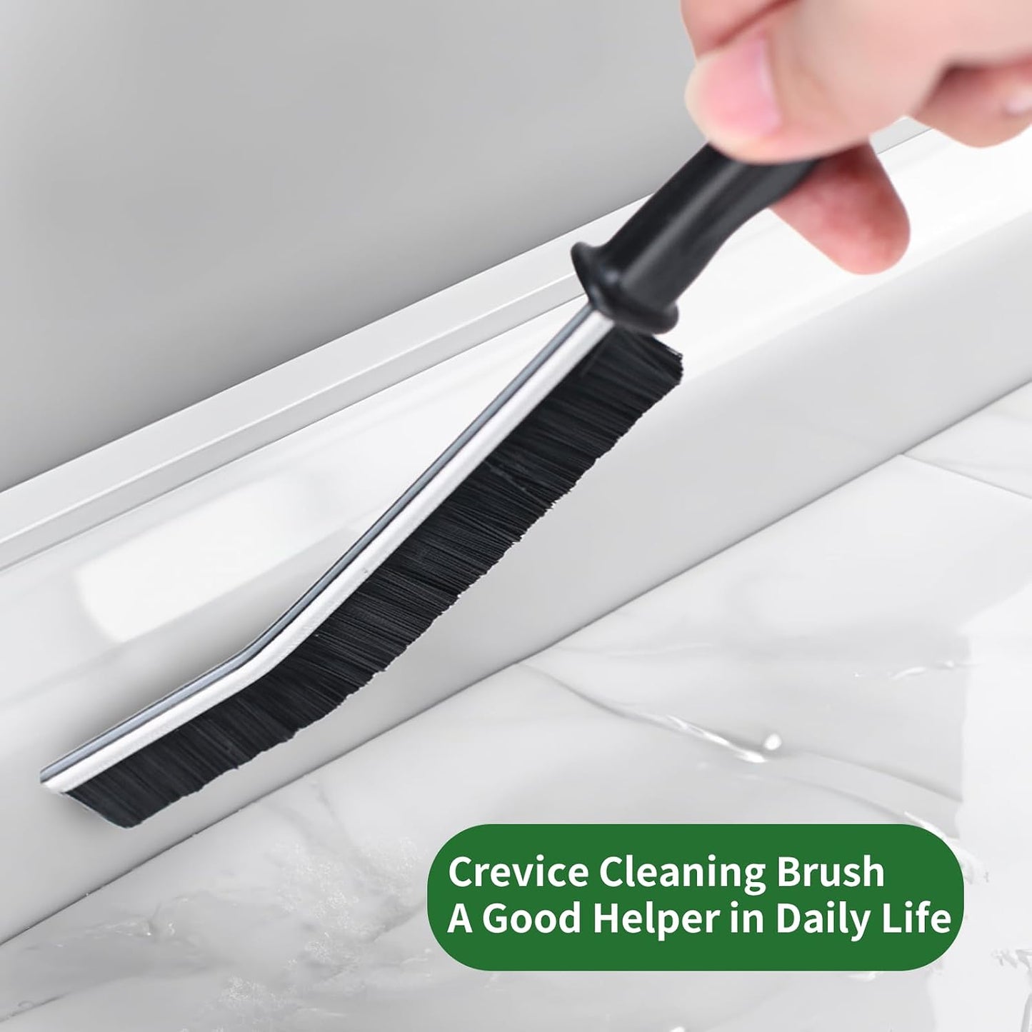 2 Pcs Crevice Cleaning Brush Hard Bristle Gap Brush Multifunctional for Bathroom Household Kitchen Tiles Window Crevice Cleaning Tool (Style 1)