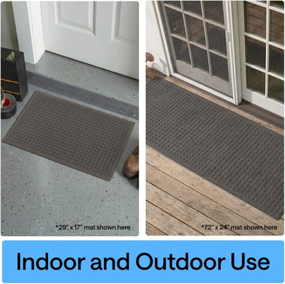 GORILLA GRIP® Ultra Absorbent Front Door Mat Outside Entrance, Traps Dirt and Moisture, HydroABSORB Indoor Outdoor Doormat Holds Up to 1.7 Cups Water, Stain and Fade Resistant Welcome Mat, 29x17 Black