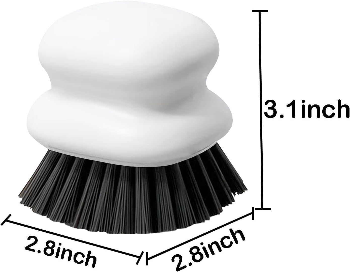 Dish Brush with Handle, Kitchen Scrub Brushes for Cleaning, Dish Scrubber with Nylon bristles for Sink, Pots, Pans(1Pack Black Nylon bristles)