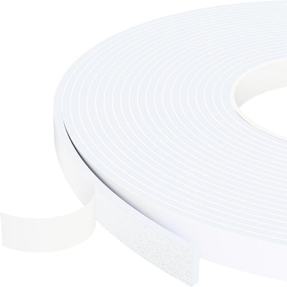 Foam Weather Stripping Door Seal,1 Inch W x 1/17 Inch T x 33 Feet White Window Sealing Tape，Single-Sided Self-Adhesive Insulation Sealing Strip