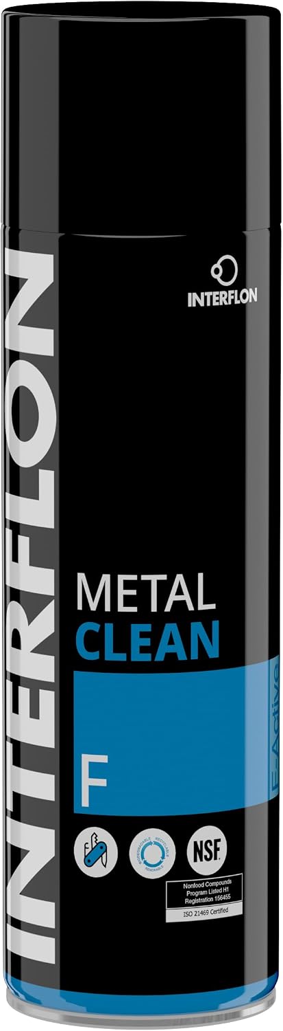 Interflon Metal Clean F - Industrial Metal Cleaner and Degreaser – NSF H1 Food Safe Cleaner – 500ml Aerosol Heavy Duty Degreaser Spray - Removes Oil and Grease From Surfaces- Use In Food Processing