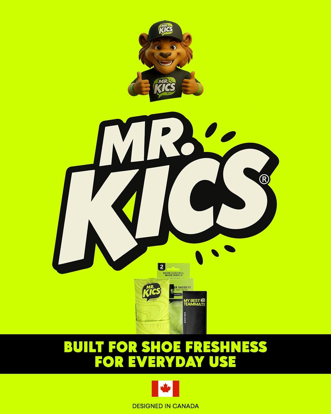 MR.KICS - Shoe Deodorizer Insert, Activated Charcoal Odor Eliminator, Moisture Absorber for Shoes, Gym Bags, Boxing Gloves, Cleats, Sports Gear - XL 2-Pack