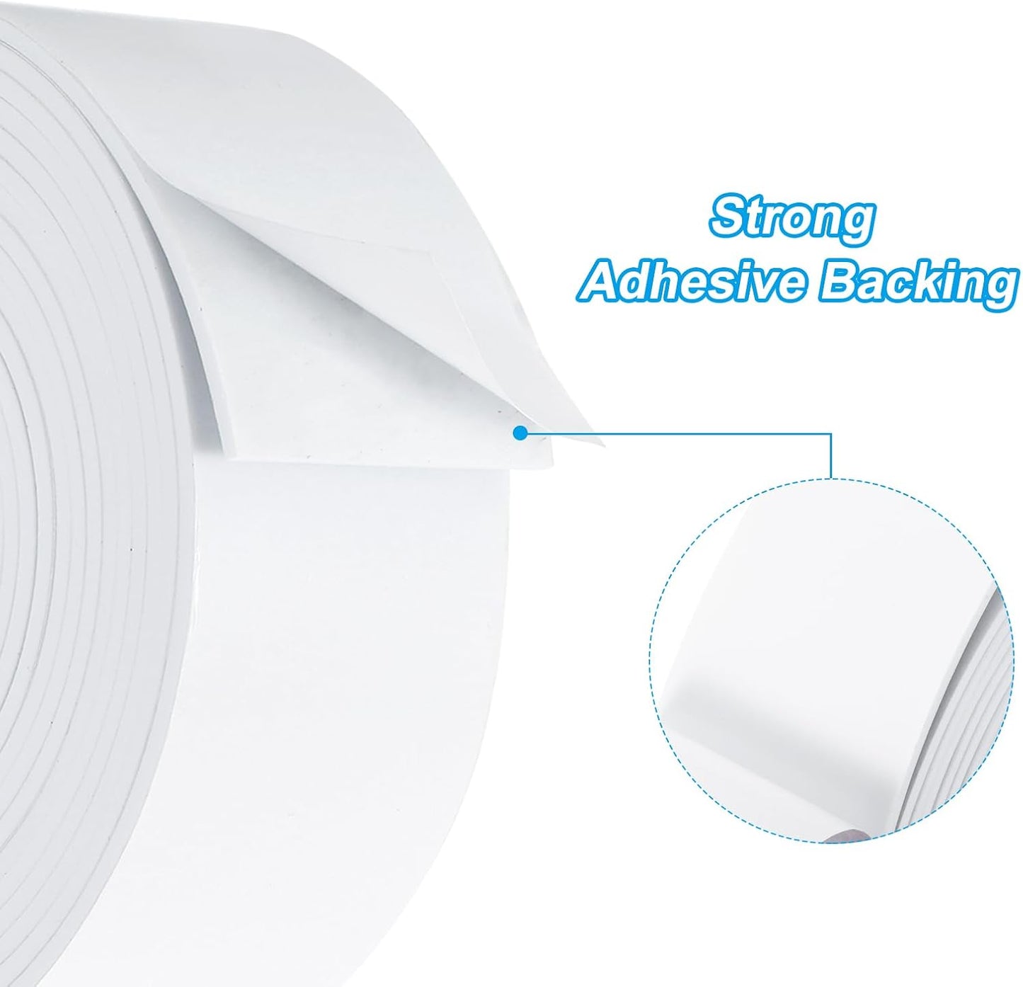 PATIKIL Weather Stripping Door Seal Strip, 3/8 Inch x 1/4 Inch x 32 Ft Self Adhesive Soundproof High Density Foam Tape Insulation for Door Window Air Conditioning, White - Colors A