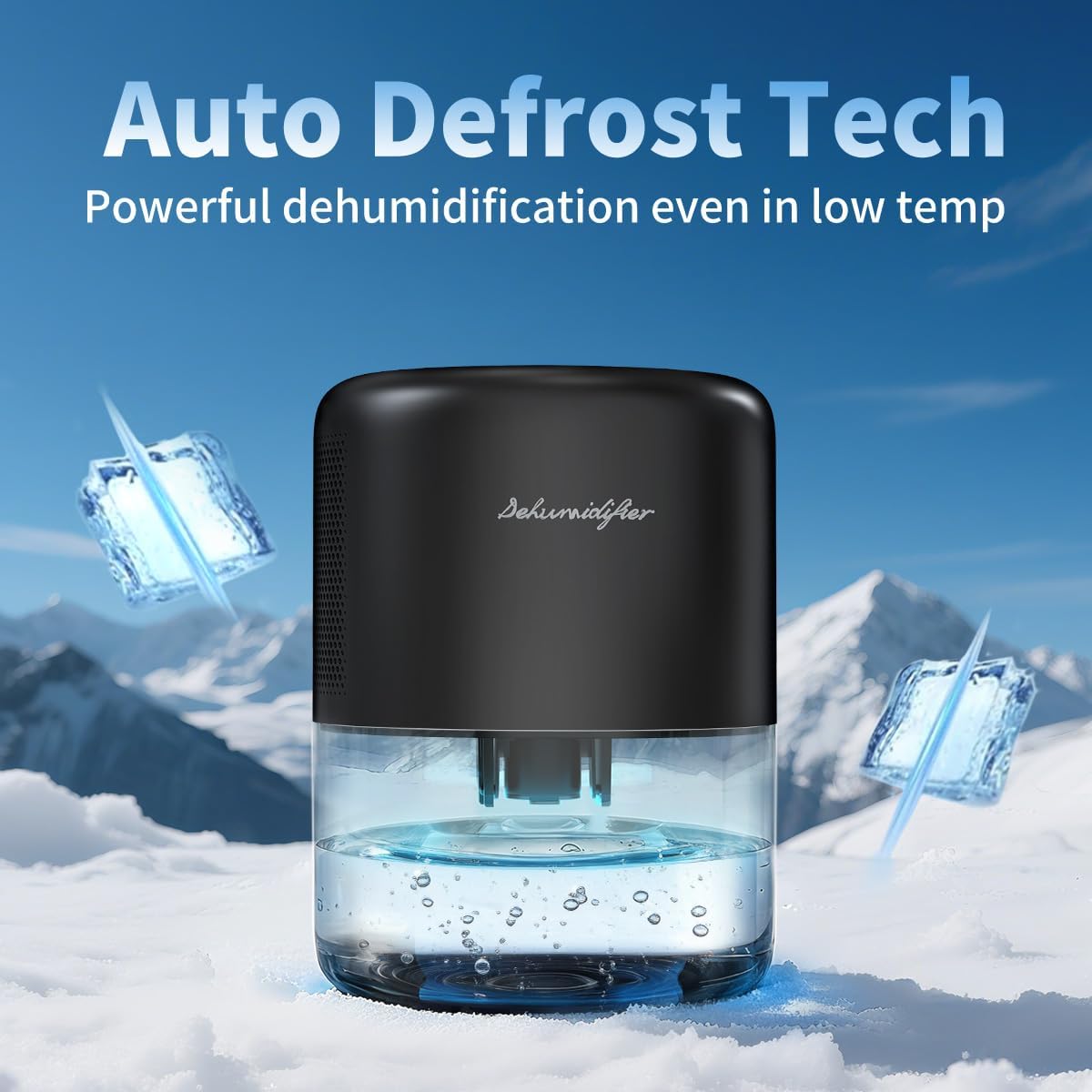 44oz(1.3L) Small Dehumidifier for Home, Auto-Off Quiet Portable Dehumidifier with 3 Modes, 10 Color Lights, 4 Timer Settings for Bedroom Bathroom Closet, Black(215 sq.ft)