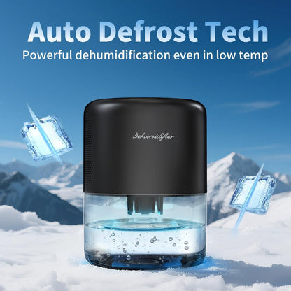 44oz(1.3L) Small Dehumidifier for Home, Auto-Off Quiet Portable Dehumidifier with 3 Modes, 10 Color Lights, 4 Timer Settings for Bedroom Bathroom Closet, Black(215 sq.ft)