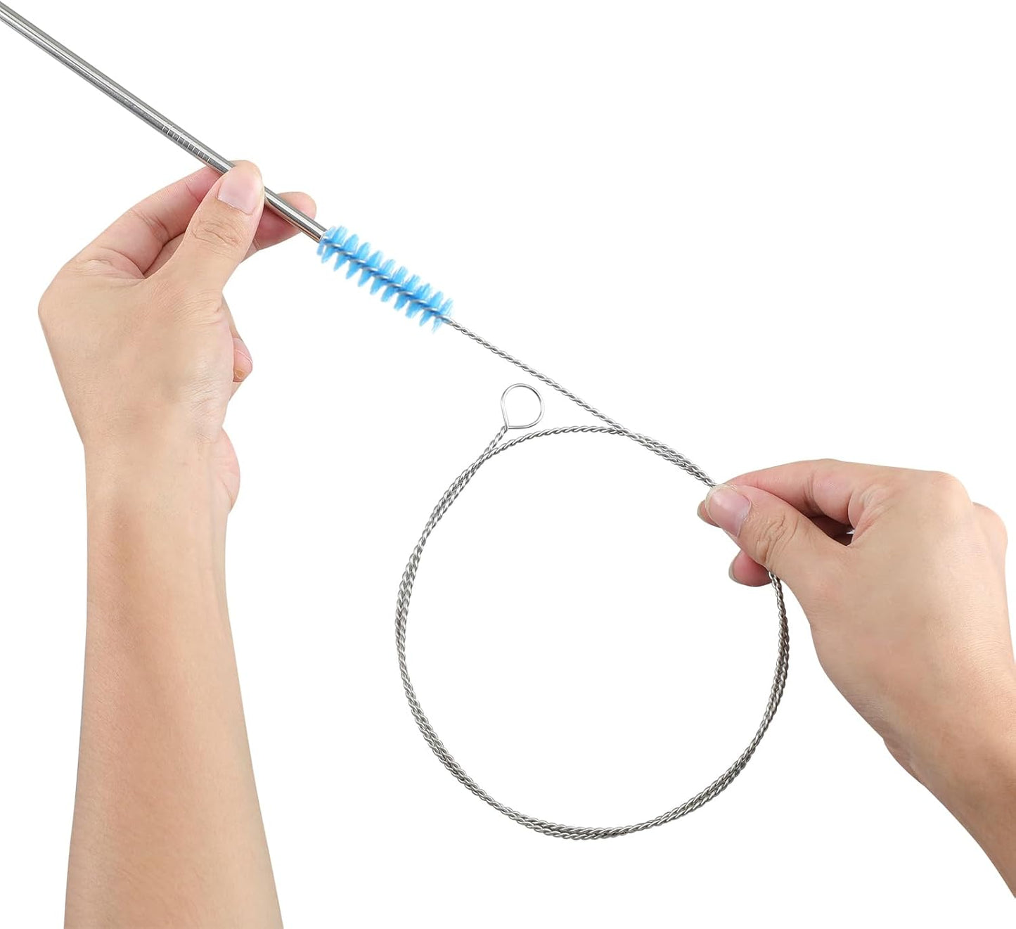 40 Inches Brush Cleaner for Cleaning Straw, Kegerator, Feeding Tube, Siphon Hose, Sunroof Drain, Refrigerator Drain, 4PCS (White)