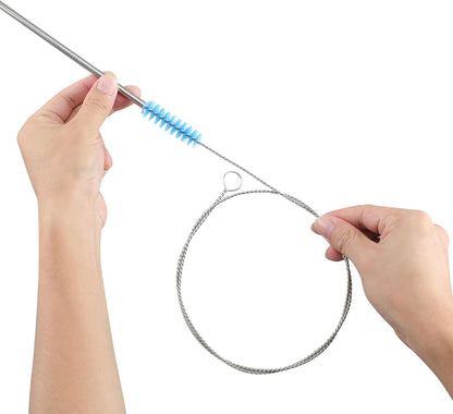 40 Inches Brush Cleaner for Cleaning Straw, Kegerator, Feeding Tube, Siphon Hose, Sunroof Drain, Refrigerator Drain, 4PCS (White)