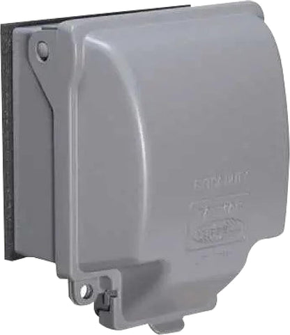 TayMac MX3200 RaynGuard Extra Duty Metal Weatherproof in-Use Cover, 1-Gang, Gray, 3.55 x 3.37 x 6.12 inches