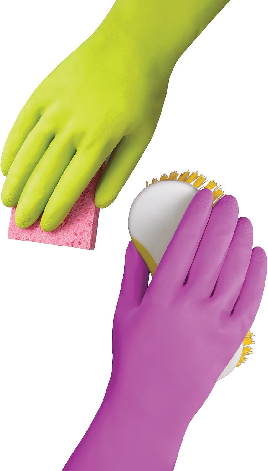 Mr. Clean Bliss Cleaning Gloves Premium Reusable Vinyl Latex-Free Gloves with Non-Slip Grip, Large
