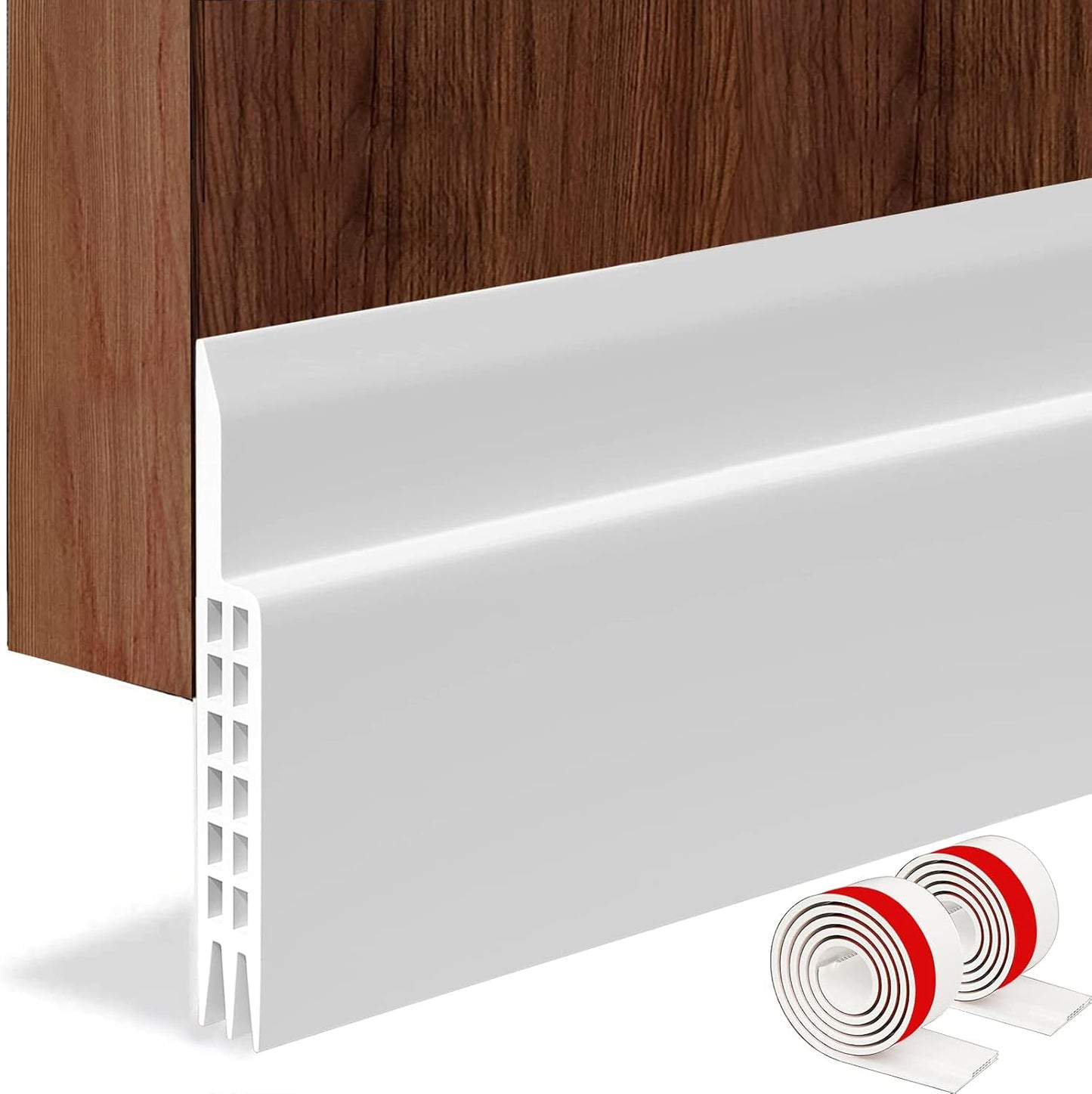 [New Upgrade] Huge Gap Door Draft Stopper, 3.4" W Widened Door Sweep Seal Gap Up to 1.8" for Interior & Exterior Doors - Keeping Draft, Noise, Dust and Unwanted Animals Out,3.4" W x 39" L,Brown