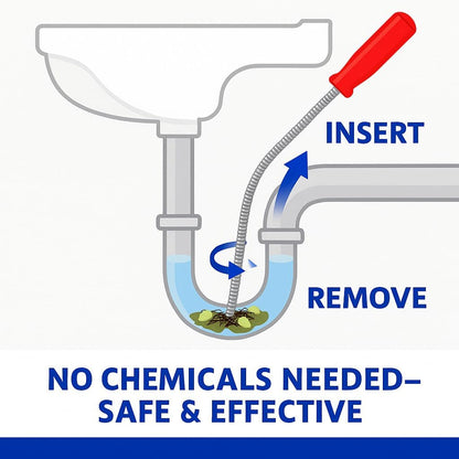 Drain Snake Clog Remover 10 Ft Flexible Metal Plumbing Snake for Sink, Shower, Tub & Bathroom Drain – Removes Hair & Grease – No Chemical Drain Cleaners Needed